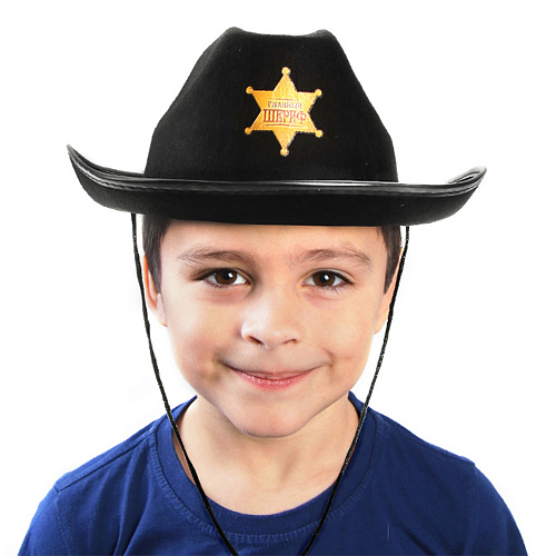 Шляпа шерифа чёрная, детская